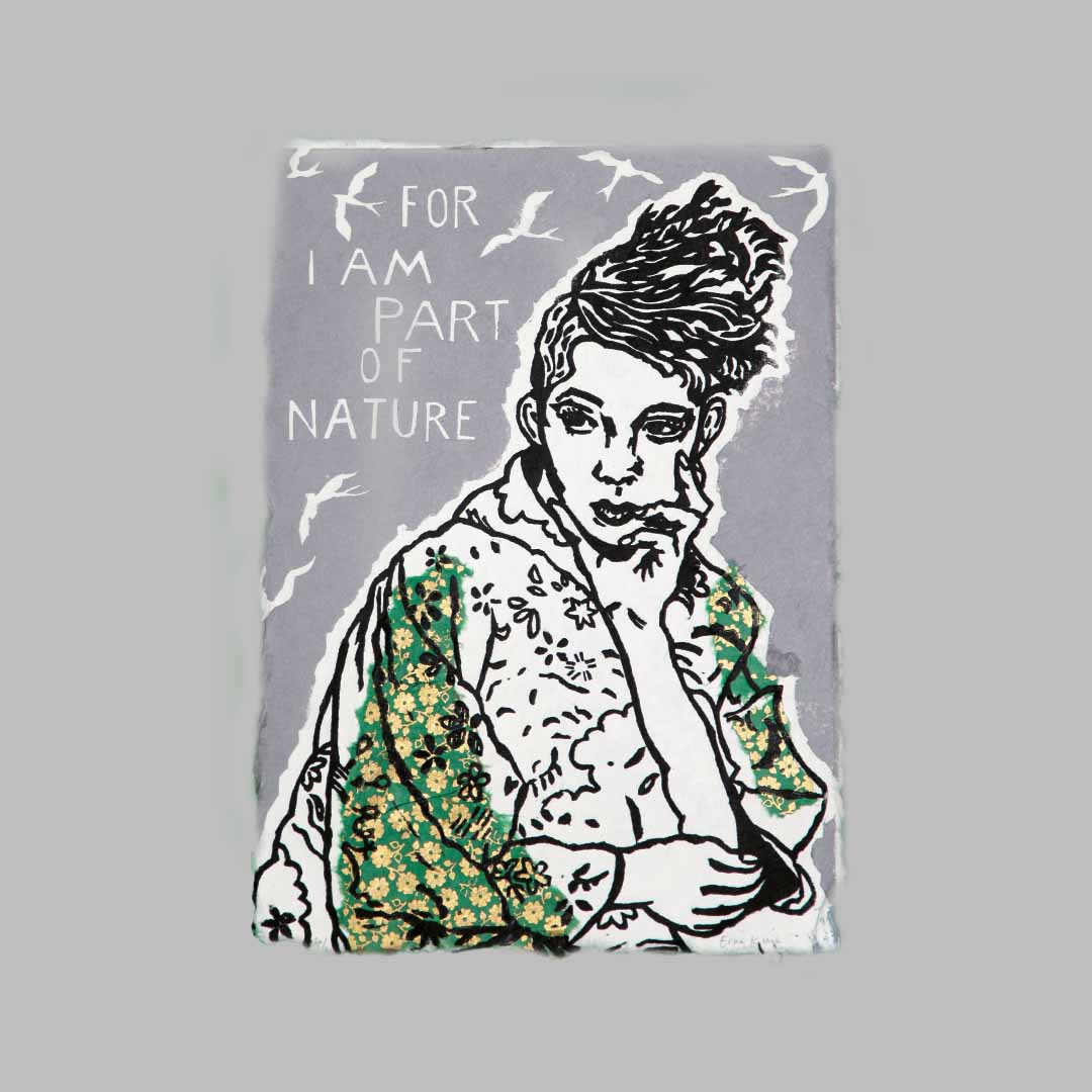 A4 for I am part of nature, collaged mulberry, 24x 31,5 cm. 9,5x 12,4 inch € 49,99.jp