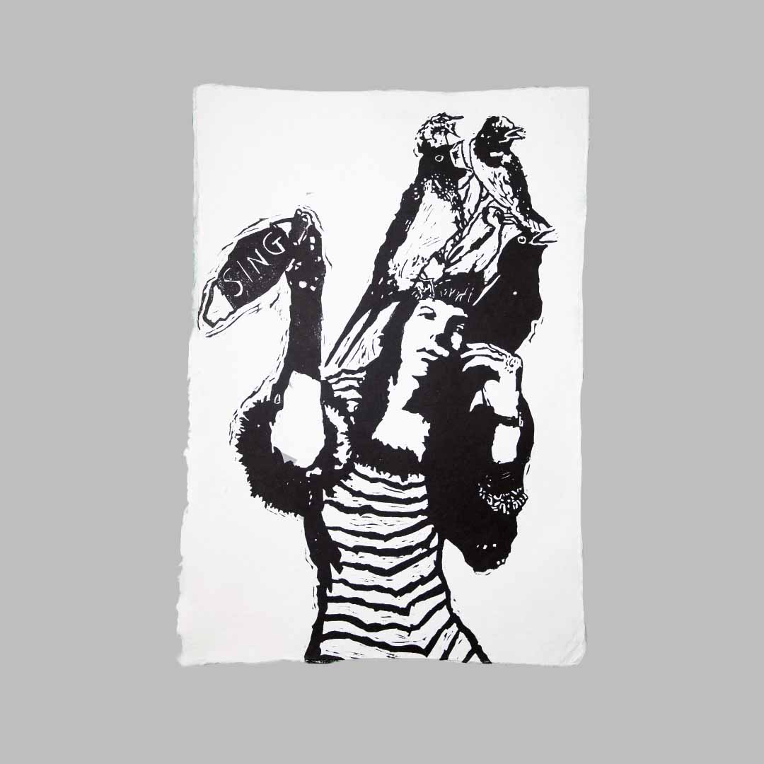 A1 Sing black and copper , mulberry 55x70 cm, 129,6x 27,6 inch €179,- - 1080X1080_.j